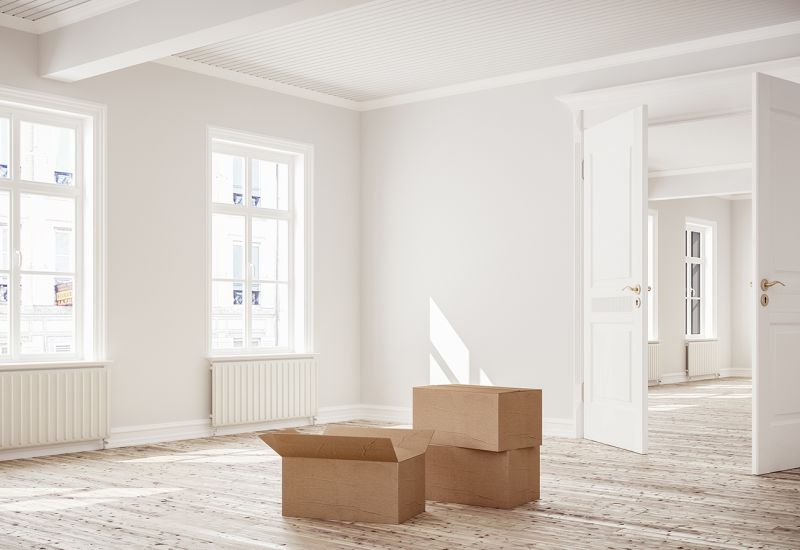 Sorgfältig verpackte Kartons